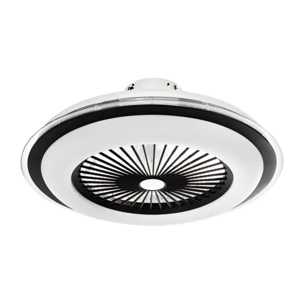 Sufitowa lampa z wiatrakiem Zephyr czarna biała ML1514 1xLED 48W 3000-6000K na pilot
