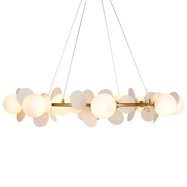Żyrandol glamour CHIC ST-DL-2969 pierścień do salonu biały złoty