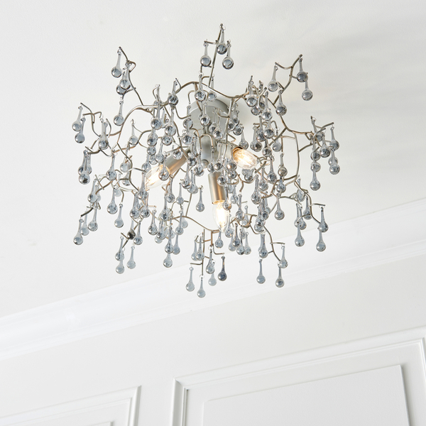 Sufitowa lampa ażurowa L&-190302 Light& hampton srebrna dymiona