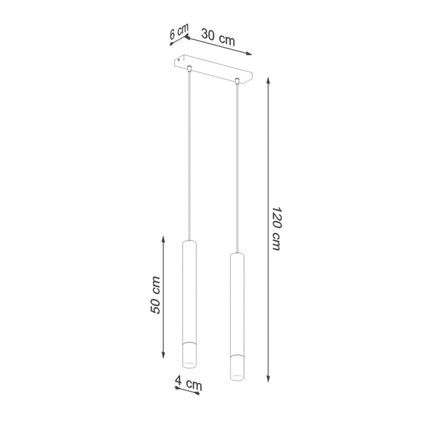 Czarna lampa wisząca SL.0961 minimalistyczne tuby do salonu