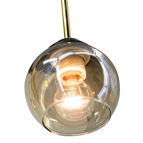 Lampa sufitowa potrójna Alice 6303/3 TR BL sypialniana kulista czarno złota