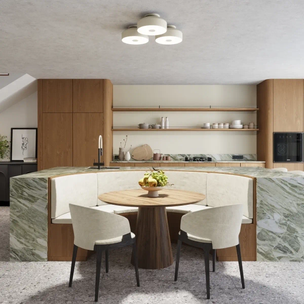 Plafon okrągły do jadalni OMIQ SL.1679 do salonu beżowy