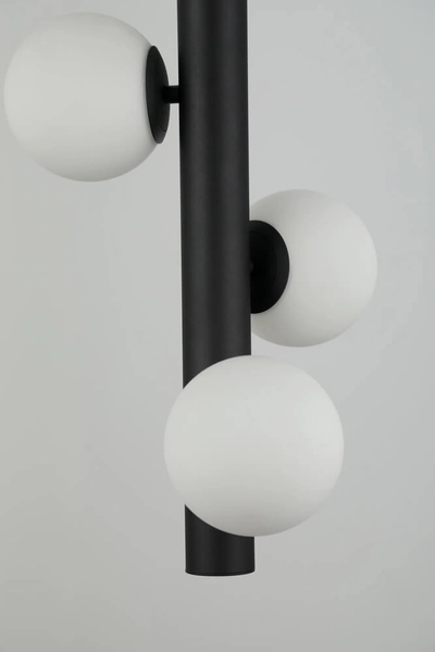 Nowoczesna lampa wisząca Cortega tuba zwis biały czarny