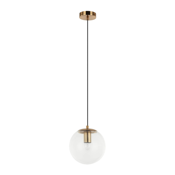 Lampa wisząca Sarpo PND-58867-1S-BK-BRO ball mosiądz przezroczysta