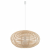Drewniana lampa wisząca Rattan 11154 japandi cage siatka metalowa biała