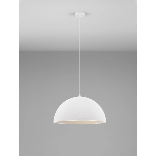 Wisząca lampa NAVIRTA LE45340 kopułowa nad wyspę do jadalni biała