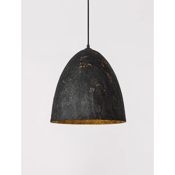Półokrągła wisząca lampa TALVORA LE45310 jedwabna czarna