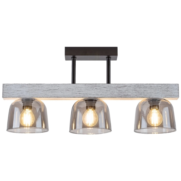 Sufitowa lampa szklana Cardamom 3119 do przedpokoju czarna srebrna