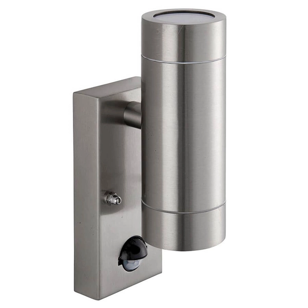 Naścienna lampa na taras Palin PIR 101352 z czujnikiem ruchu IP65 srebrna