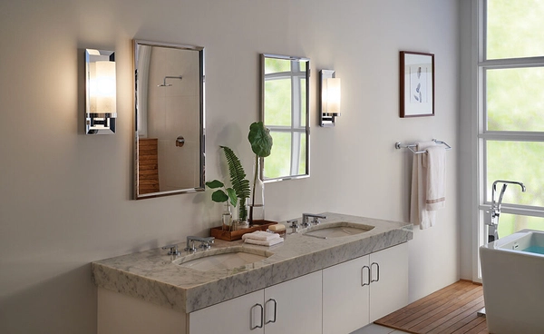 LAMPA ścienna Pippin FE-PIPPIN1 Elstead FEISS metalowa OPRAWA kinkiet do łazienki IP44 polerowany chrom biały