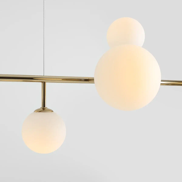 Molekułowa lampa wisząca Dione 1092N30 Aldex kule białe złote