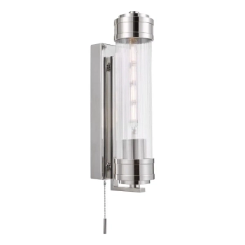 Szklana lampa ścienna Tommaso TOM0738 do łazienki tuba IP44 nikiel