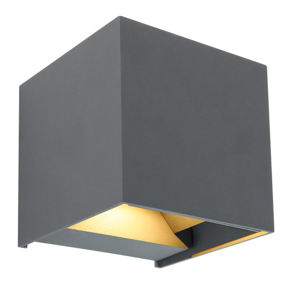 Zewnętrzny kinkiet Veronika 34168 kostka LED 6W 3000K grafitowa