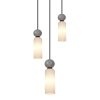Potrójna lampa wisząca Santos PND-95331-3-BK szklana kule szare czarne