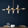 Przysufitowa lampa szklana L&-1106259 tubki mosiądz przezroczysty