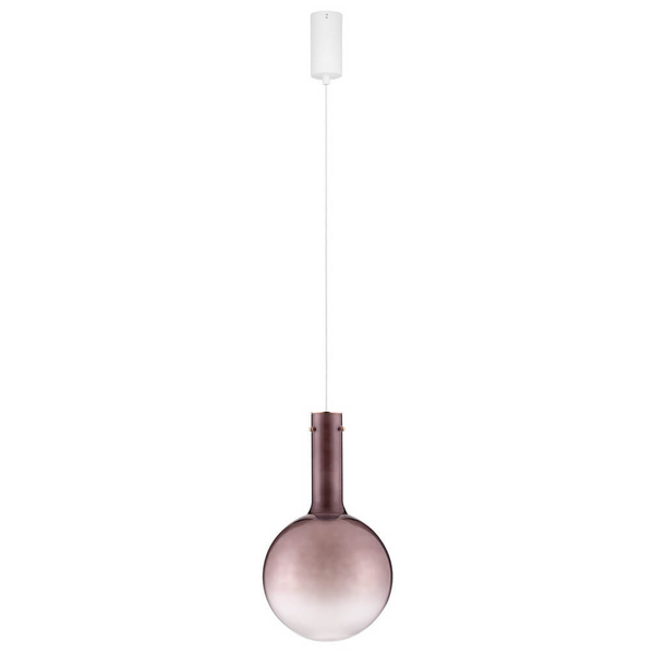 Wisząca lampka do salonu JAVIER LE44485 LED 6W 3000K bańka biała brązowa