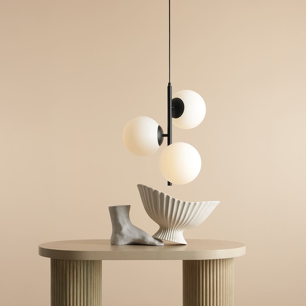 Lampa wisząca do jadalni Fin 1120E1_M Aldex szklane molekuły czarna