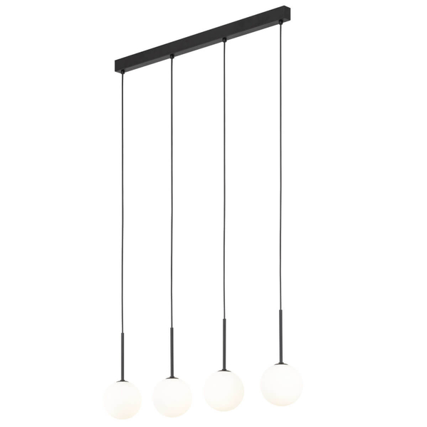 Zwisająca lampa na listwie Martin 4503 bańki do jadalni czarna biała