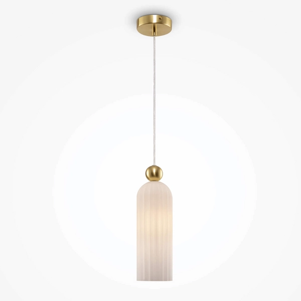 Wisząca lampa Antic MOD302PL-01W szklana biała złota