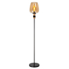 Szklana lampa podłogowa Ilona 45708/01/62 czarny bursztynowy