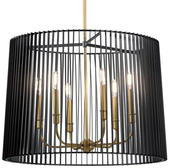 Żyrandol wiszący QN-LINARA-6P-BK pręciki metalowa czarny