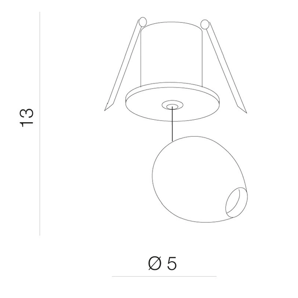 Sufitowa lampa wpust OVUM AZ3093 Azzardo LED 5W 3000K czarny