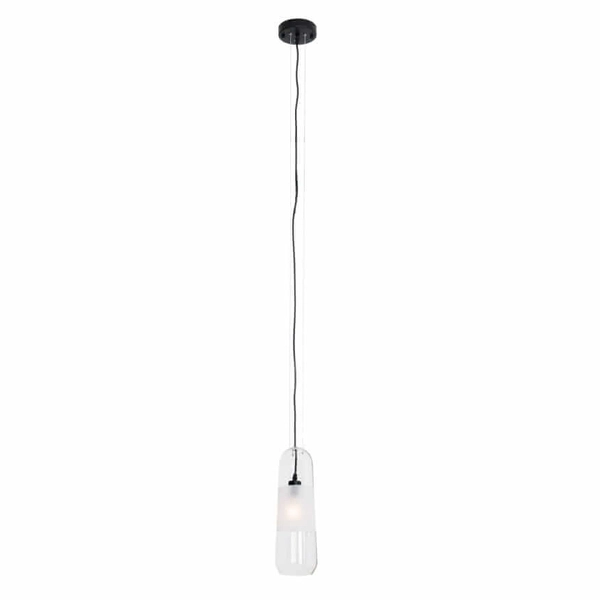 Zwisowa lampa do salonu Mauri P0588 przezroczysta czarna