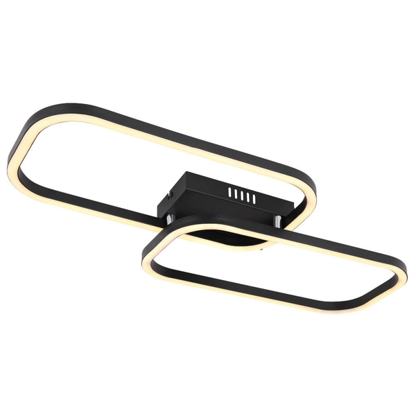 Metalowa LAMPA sufitowa SILLA 67262DB Globo prostokątne ramki LED 24W 3000K do sypialni czarne