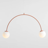 Wisząca lampa nad stół Una 1116H11 Aldex podwójna kule metal szkło koralowa