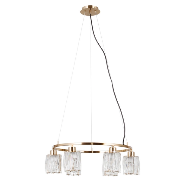 Nowoczesna lampa wisząca tuby Simona PND-40814-6-HBR złoty przezroczysty