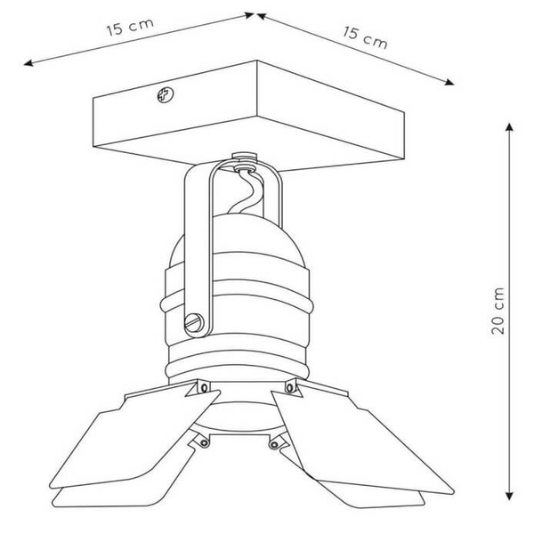 Plafon do salonu Picto 17997/01/35 Lucide obrotowy niebieski szary