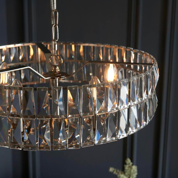 Szklana lampa wisząca Clifton 104467 okragła srebrny przezroczysty