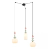 Potrójna wisząca lampa 22152 ceramiczna do kuchni mosiądz czarny