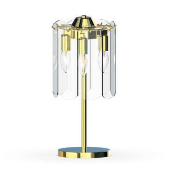 Stołowa lampa Nira MT3523-3S-EGN Zumaline szkło metal przezroczysty złoty