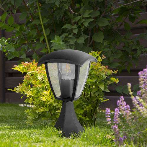 Stojąca LAMPA ogrodowa IGMA 311894 Polux zewnętrzna OPRAWA metalowa outdoor IP44 czarna przezroczysta