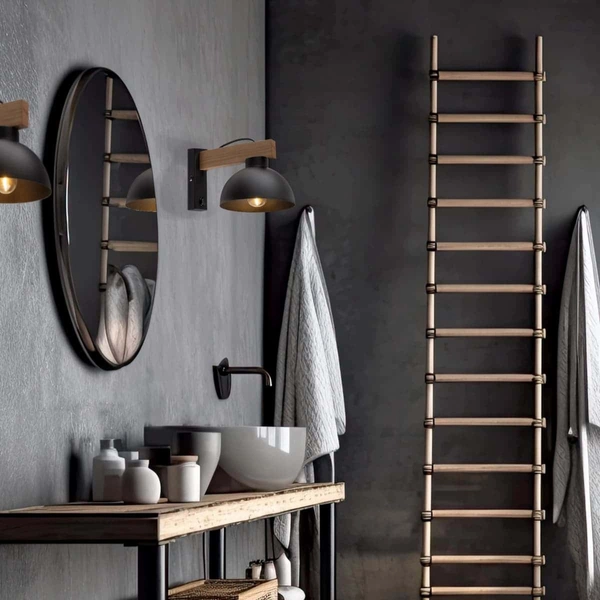 Rustykalny kinkiet z włącznikiem Oslo 4961 TK Lighting drewniany czarny