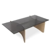 Czarna ława MANTA MM001501100394 złota szklana do salonu 130x70cm