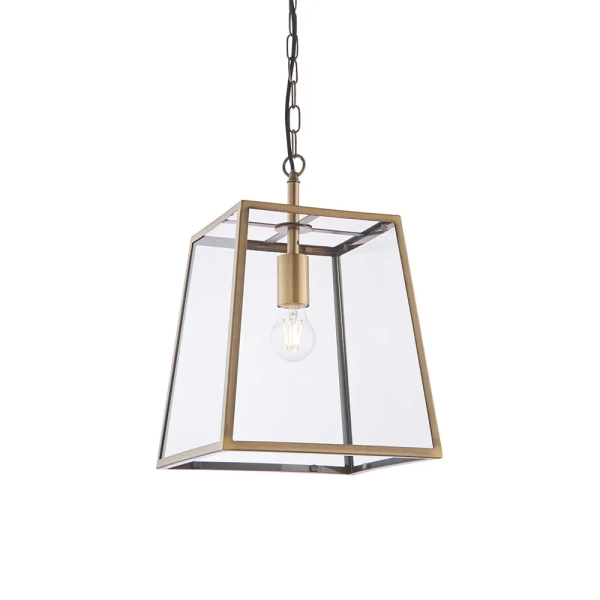 Łańcuchowa lampa wisząca Hurst 95835 szklana mosiądz przezroczysty