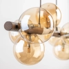 Molekułowa lampa wisząca Estera Wood 11096 na belce bursztynowy brązowy