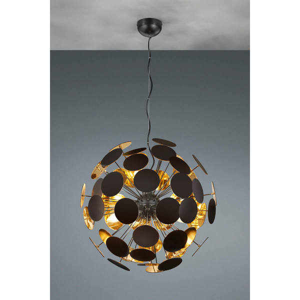 Wisząca lampa sypialniana DISCALGO 309900632 Trio dekoracyjna czarny złoty