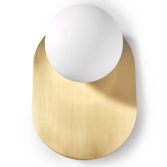 Okrągły kinkiet ścienny Hanea HA0130S0 do łazienki IP44 biały złoty