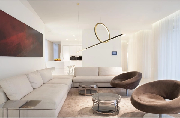 Żyrandol nowoczesny LOZANNA ściemnialny zwis LED 18W 3000K złoty