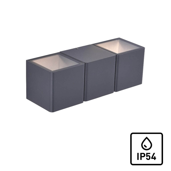 Prostokątna lampa elewacyjna Marcel LED 8W 3000K grafitowa