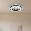 Sufitowa lampa z wiatrakiem Zephyr czarna biała ML1514 1xLED 48W 3000-6000K na pilot