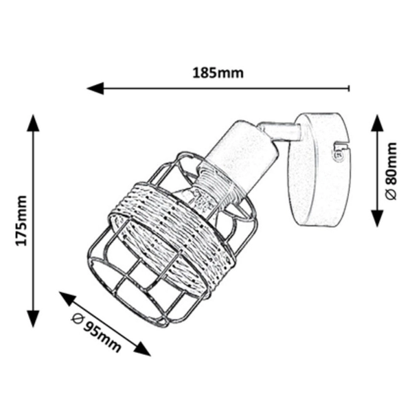 Regulowana LAMPA ścienna INDIANA 5281 Rabalux loftowy kinkiet do salonu czarny
