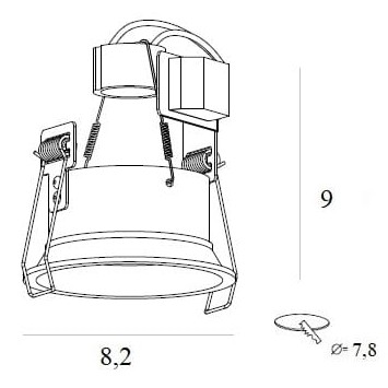 Oprawa wpustowa okrągła Deep H0111 Maxlight podtynkowa metalowa czarna