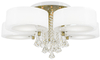 Glamour LAMPA sufitowa DRS8006/5 21QG Elem abażurowy plafon z łańcuszkami biały mosiądz