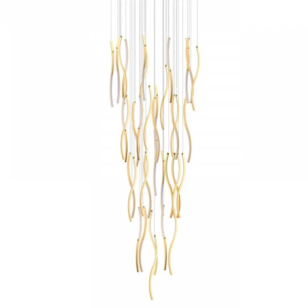 Wisząca lampa do salonu FLOW AZ6818 LED 324W 3000K ściemnialna złota