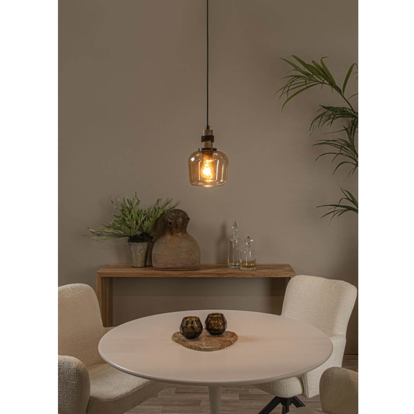 Wisząca lampa Ilona 45408/18/62 szklana czarny bursztynowy
