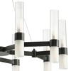 Nowoczesny żyrandol do salonu Candela DN1505-10 black Step szklane czarne